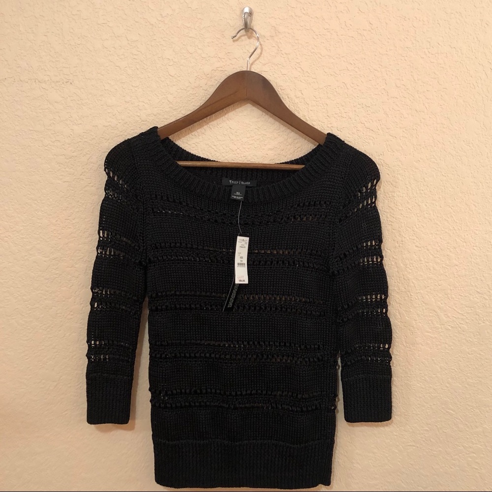 White House Black Market Black Sweater XS NWT